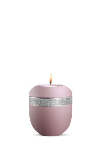 Urnen Neuheit Gedenkurne Porzellan Infinity Glamour Silber Rosa Silberdekor glitzernd