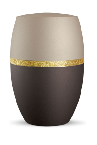 Urnen Neuheit  Bicolor braun Champagner Infinity Glamour Golddekor glitzernd