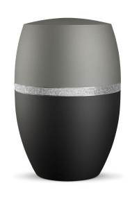 Urnen Neuheit  Bicolor Schwarz Steingrau Infinity Glamour Silberdekor glitzernd