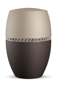 Urne Bicolor Braun Champagner Infinity Torino Intarsien Wellen