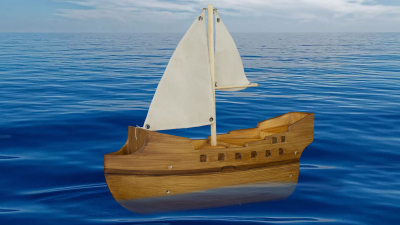 Seeurne Segelboot Holzoptik