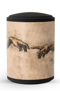 Vlsing Urne  zylindrisch Motiv Michelangelo auf Pflanzenfaser