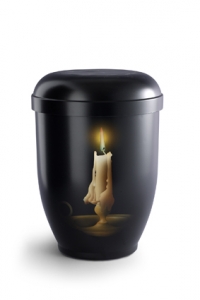 Urnen im online Shop: Naturstoffurne Airbrush-Motiv Kerzenlicht sofort verfügbar.