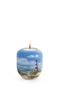 Mini Urne individuell Leuchtturm am Strand Airbrush