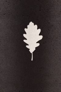 Eichenblatt Symbol GOLD für Urne aus Kohle