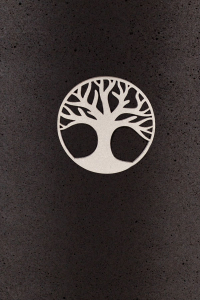 Lebensbaum Symbol GOLD für Urne aus Kohle