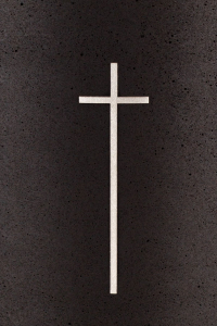 Großes Kreuz Symbol gold für Urne aus Kohle