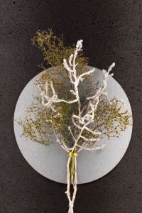 Florales Schmuckelement Silber Zweige im Grn