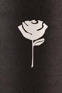 Rose Symbol Silber fr Urne aus Kohle