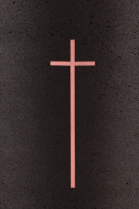 Groes Kreuz Symbol rosgold fr Urne aus Kohle