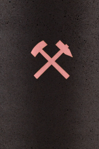 Bergbau Symbol rosgold fr Urne aus Kohle
