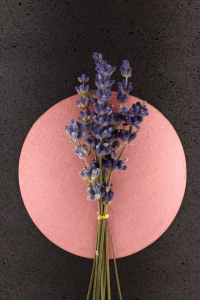 Florales Schmuckelement Lavendel Plakette Rosgold