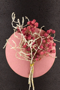 Florales Schmuckelement Beeren und Zweige Plakette Rosgold
