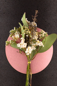 Florales Schmuckelement Eukalyptus Plakette Kupfer