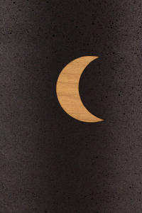 Mond Symbol Holz fr Urne aus Kohle