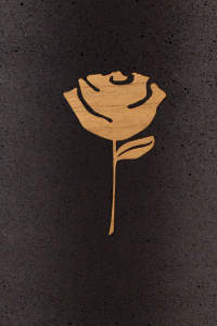 Rose Symbol Holz fr Urne aus Kohle