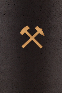 Bergbau Symbol Holz fr Urne aus Kohle