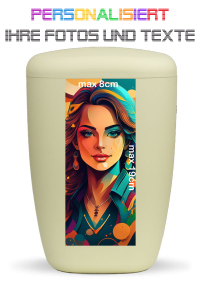Urne beige personalisiert Bild gro