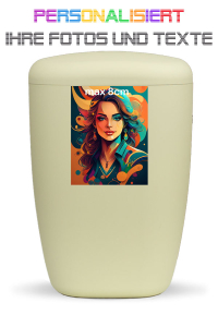 Urne beige personalisiert Bild klein