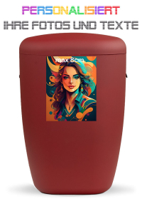 Urne weinrot personalisiert Bild klein