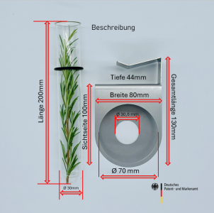 Grabkreuzzubehr Vase mit Halterung 8cm
