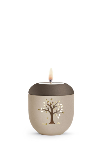 Gedenkurne La Vida Champagner-braun Baum Herbst gold-braun