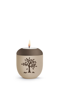 Gedenkurne La Vida Champagner-braun Baum Herbst braun
