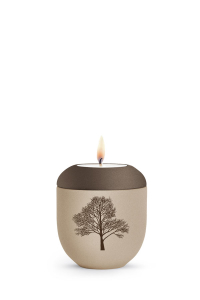 Gedenkurne La Vida Champagner-braun Baum braun