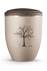 Urne La Vida Champagner brauner Deckel Baum Herbst