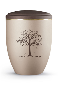 Urne La Vida Champagner brauner Deckel Baum Herbst braun