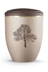 Urne La Vida Champagner brauner Deckel Baum