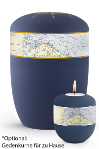 Seeurne marine blau Seekarte und Windrose