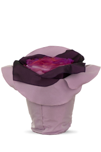 Bltenurne Rosenform Flieder Aubergine