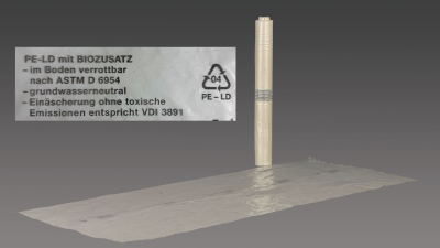 Rolle PE-LD Sargfolie Biozusatz verrottbar und VDI 3891