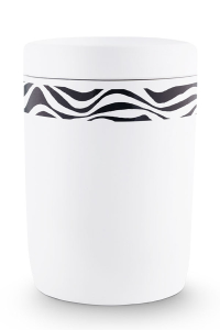 Seeurne aus Tonolith weiss mit Wellendekor