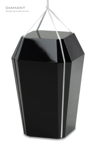 Urne Diamant schwarz aus Holz
