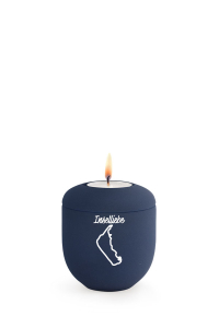 Mini Urne blau Amrum Umriss InselLiebe Edition