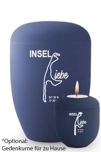 Urne blau Sylt Umriss Inselliebe