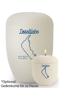 Urne creme Amrum Umriss Inselliebe