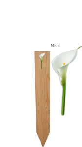 Erinnerungstafel MEMENTO Eiche natur mit Calla