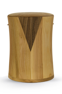 Holzurne Erlenholz mit Nussbaum Dreieck taillierte Form