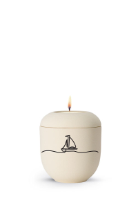 Miniurne creme Segelboot Edition Linea Gedenklicht