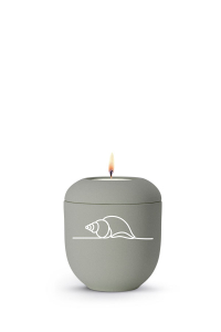 Miniurne graugr�n Muschel Edition Linea Gedenklicht