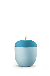 Gedenkurne Blomera Eisblau/T�rkis Goldband