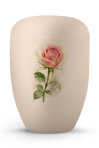 Urne creme Edition Horizon Aufdruck Rose