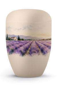 Urne creme Edition Horizon Aufdruck Lavendelfeld