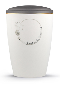 Urne Pure Blossom Grau Weiss Floraler Kreis In liebevoller Erinnerung