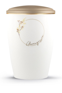 Urne Pure Blossom Champagner Weiss Floraler Kreis Unvergessen