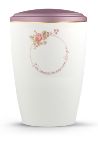 Urne Pure Blossom Ros� Weiss Floraler Kreis F�r immer in unseren Herzen