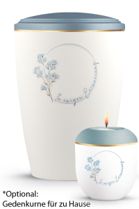 Urne Pure Blossom Eisblau Weiss Floraler Kreis In ewiger Erinnerung